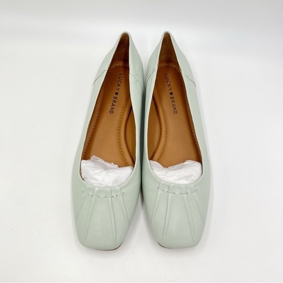 Lucky Brand Womens Size 8 Pastel‎ Light Seafoam Green Leather Ballet Flats Shoes - Picture 5 of 16